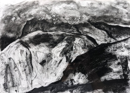 'Ben Nevis in the Cloud' Original Charcoal Drawing