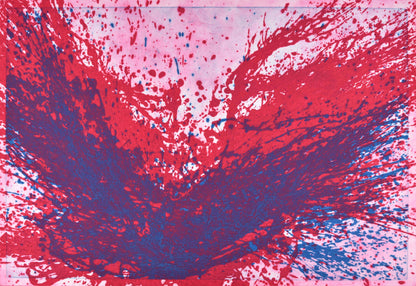Elementals Series 'Hot Pink and Blue' Original Carborundum Print on Paper