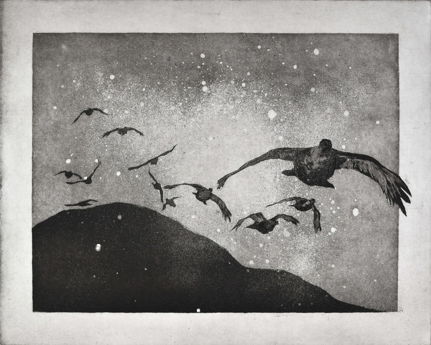 'Flying Grouse' Original Etching