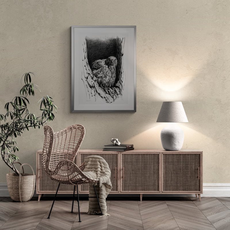 'Through The Echoes' Original Charcoal Drawing (Framed)