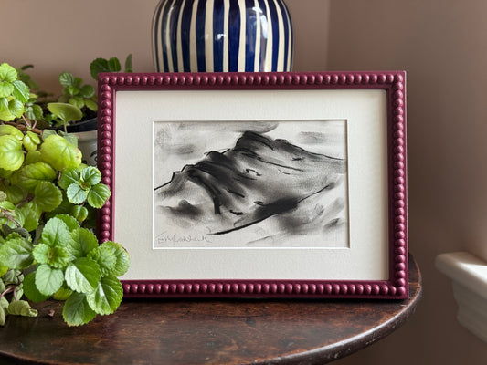 'From Loch Buie Bay' Charcoal Drawing