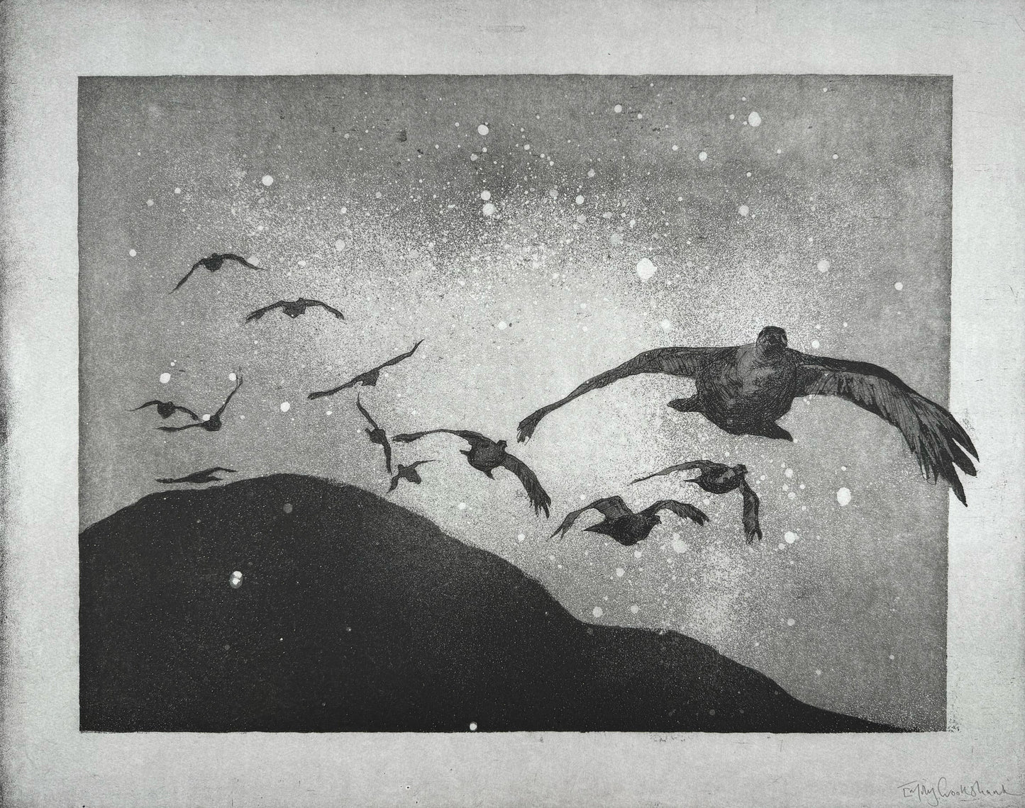 'Flying Grouse' Original Etching