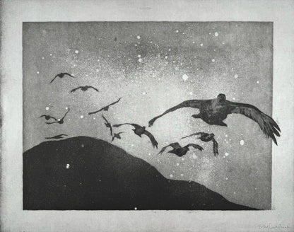 'Flying Grouse' Original Etching