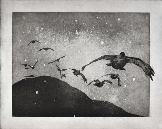 'Flying Grouse' Original Etching